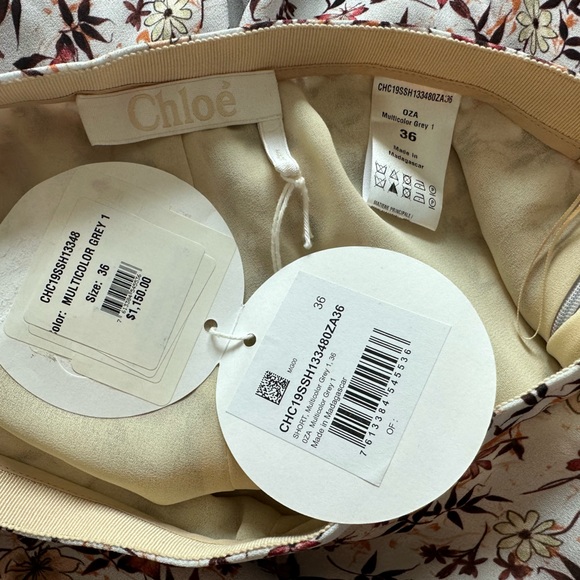 NWT CHLOE Floral-Print Viscose Shorts FR36 - Picture 7 of 8